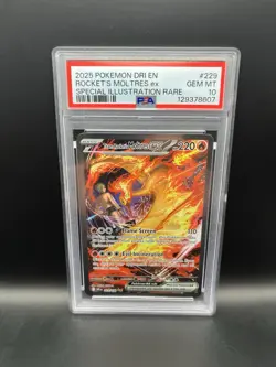 PSA 10 GEM MINT - Pokemon Destined Rivals Team Rocket's Moltres EX 229/182 SIR - Image 3