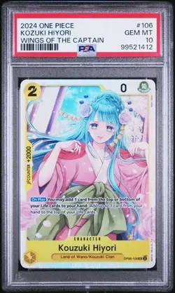 2024 One Piece OP06 Kouzuki Hiyori SUPER RARE PSA 10 GEM #106 - Image 1
