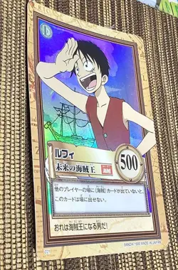 ONE PIECE Carddass Luffy Hyper Battle 1999 C01 Holo Rare TCG Bandai Japan Rare - Image 2