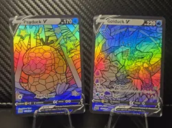 Psyduck & Golduck CUSTOM Stained Glass Holo Cards -Display Only - Image 1