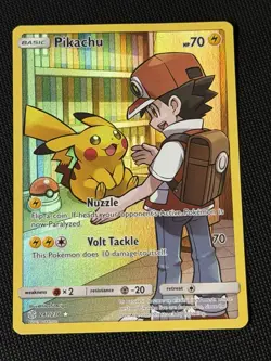 Pokemon TCG Sun & Moon Cosmic Eclipse Pikachu Card 241/236 Secret Rare Holo - Image 1