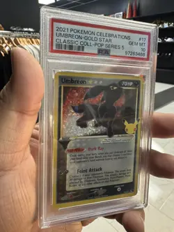 PSA 10 Umbreon Star 17/17 Celebrations: Classic Collection Holo Pokemon TCG CARD - Image 1