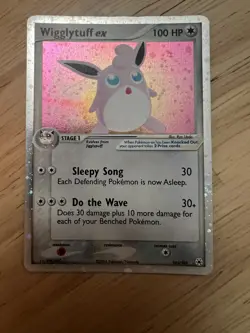 Pokemon Wigglytuff EX 101/101 Holographic Card Hidden Legends Lightly Played - Image 1