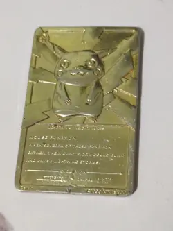 Pikachu 1999 Pokemon 23K Gold-Plated Burger King Nintendo Promo Trading Card - Image 2