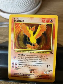 Moltres 12/62 Fossil Unlimited (1999) Holo Rare Card Vintage WOTC Pokemon TCG - Image 1