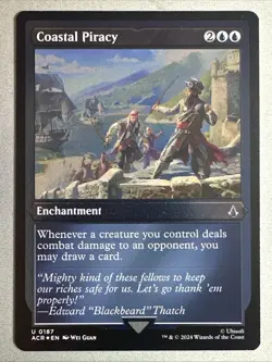 MTG / Coastal Piracy / ACR / #187 / FOIL ETCHED / Uncommon / NM - Image 1