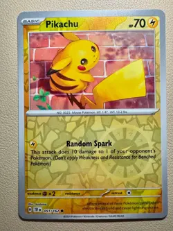 Pikachu REVERSE HOLO 051/162 Pokemon TCG Card Temporal Forces PF MINT - Image 1