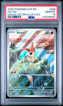 2025 POKEMON SVP EN-SV BLACK STAR PROMO #208 VICTINI PSA 10 - Image 1
