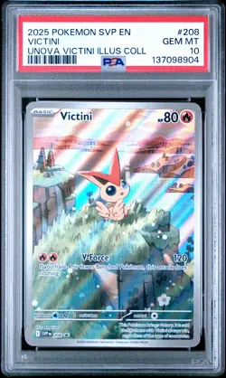 2025 POKEMON SVP EN-SV BLACK STAR PROMO #208 VICTINI PSA 10 - Image 1