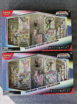 2x Pokemon Prismatic Evolutions Premium Figure Collection Boxes - Image 1