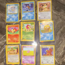 Pokemon TCG Totodile Squirtle Meowth Lot of 9 Expedition Rocket Neo Genesis Eng. - Image 1