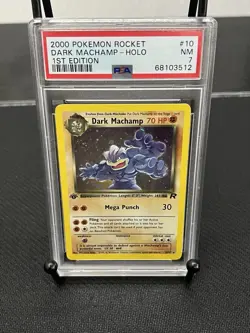 2000 Pokemon Rocket DARK MACHAMP HOLO 1st Edition 10/82 PSA 7 NM - Image 1
