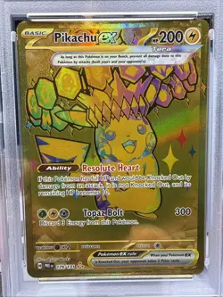 2025 POKEMON PRE EN-PRISMATIC EVOLUTIONS HYPER RARE #179 PIKACHU EX PSA 7 - Image 2