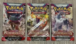Pokemon TCG Paldea Evolved Booster Pack Lot Of 3 New Sealed - Image 1