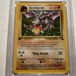 1999 Pokemon Fossil #1 Aerodactyl-Holo 1st Edition PSA 6 - Image 2