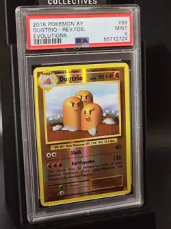 DUGTRIO Reverse Foil #56 Pokemon TCG 2016 XY Evolutions PSA 9 MINT - Image 1
