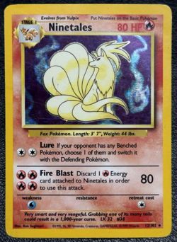 Ninetales 012/102 - Holo Rare - Vintage Pokemon TCG: Base Set Unlimited - HP - Image 1