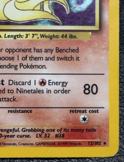 Ninetales 012/102 - Holo Rare - Vintage Pokemon TCG: Base Set Unlimited - HP - Image 4