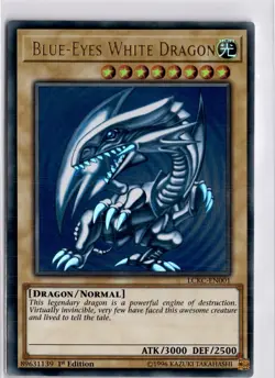 Yugioh Blue-Eyes White Dragon LCKC-EN001 Ultra Rare 1st Edition Trading Card - Image 3
