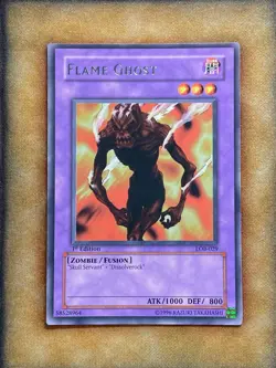 Yugioh Flame Ghost LOB-029 Rare 1st Ed NM - Image 1