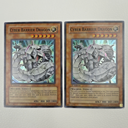 2x LOT Yugioh Cyber Barrier Dragon SOI-EN006 1st Edition Super Rare - VLP-NM - Image 1