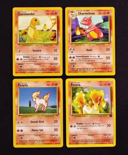 Lot Of 4 Vintage Pokemon Cards Regular Finish BSU Charmander Charmeleon Ponyta - Image 1