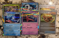 POKEMON TCG 2023 S&V Paradox Rift Rare Holo Card Lot (6) - Image 1