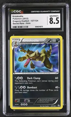 CGC 8.5 Krookodile 2012 Dragons Exalted 127/124 Secret Rare Holo Pokemon Card - Image 1