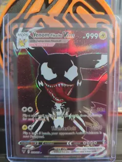 Venom Pikachu Custom Fanart NON-TCG Holo Card - NM - Image 1