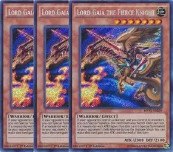 Yugioh - Lord Gaia the Fierce x 3 - 1st Edition Secret Rare NM - Free Holo Card - Image 1