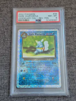39/110 Dark Wartortle Legendary Collection Reverse Holo Pokemon Card PSA 8 - Image 1