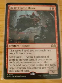 MTG Raging Battle Mouse 0143 Wilds of Eldraine M/NM Free UK P&P - Image 1