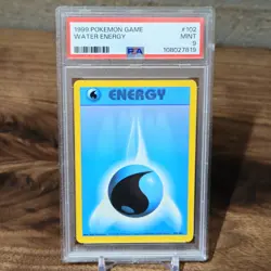 1999 Pokemon Game WATER ENERGY #102 PSA 9 MINT Base Set - Image 1