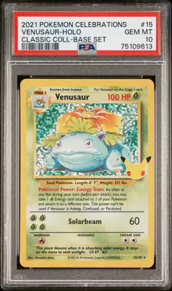 PSA 10 Venusaur Holo 2021 Pokemon Celebrations Classic Collection - Image 1