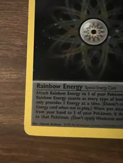 2000 Pokemon Team Rocket 1st Edition #17/82 Rainbow Energy Holo NM - Image 5