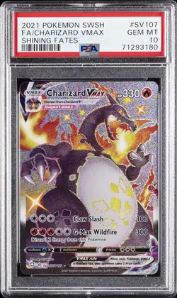 2021 POKEMON SWORD & SHIELD SHINING FATES #SV107 FULL ART/CHARIZARD VMAX PSA 10 - Image 1