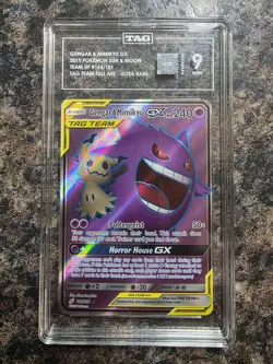 Pokemon Gengar & Mimikyu GX 164/181 Team Up TAG TEAM Ultra Rare Holo TAG 9 - Image 1