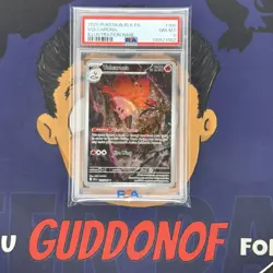 PSA 8 NEAR MINT 2025 Pokemon Black Bolt VOLCARONA #100 Illustration Rare - Image 1