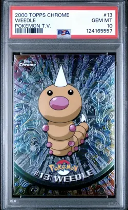 2000 TOPPS CHROME POKEMON T.V. #13 WEEDLE PSA 10 - Image 1