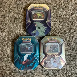 ✨ Pokemon TCG Bundle Triple Whammy Tin Complete Set of 3 Factory Sealed - Image 1