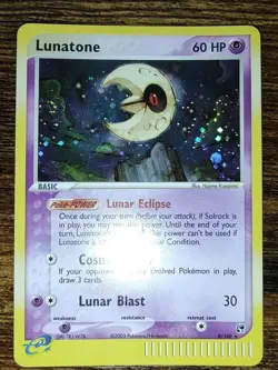 Pokemon Lunatone 8/100 EX Sandstorm Swirl 🍥 Holo Rare NM-MINT - Image 2