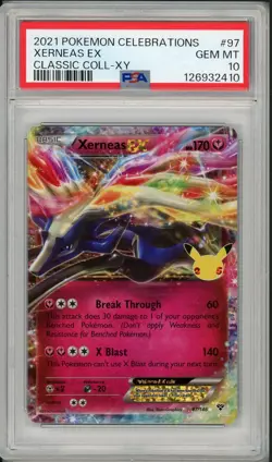 2021 Pokemon Celebrations Xerneas Ex #97 PSA 10 - Image 1