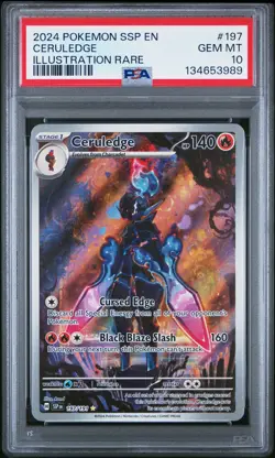 2024 POKEMON SSP EN-SURGING SPARKS ILLUSTRATION RARE #197 CERULEDGE PSA 10 - Image 1