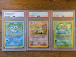 3X 1999 Pokemon Base PSA 1 Charizard 4 Blastoise 2 Venusaur 15 Holo Sequential - Image 1