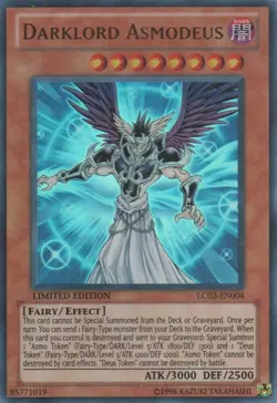 Yugioh! LP Darklord Asmodeus - LC02-EN004 - Ultra Rare - Limited Edition Lightly - Image 1