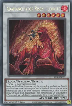 Adamancipator Risen - Leonite Yu-Gi-Oh! SESL-EN007 1st Secret Rare - Image 1