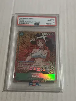 One Piece Paramount War Nami OP02-036 Alt Art PSA 10 English - Image 1