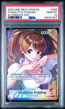 PSA 10 Charlotte Pudding OP08-058 One Piece Two Legends Alternate Art English - Image 1