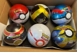 Brand New Sealed - Whole Case of 6 Pokemon TCG Trading Card Game Poke Ball Tins - Image 2