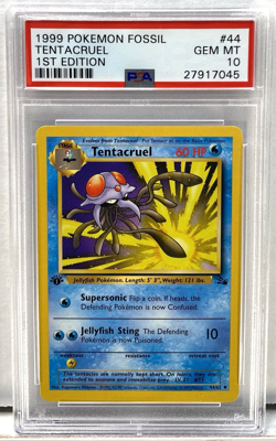 1999 Pokemon Card Fossil Set 1st Edition Tentacruel #44 PSA 10 44/62 Uncommon - Image 1